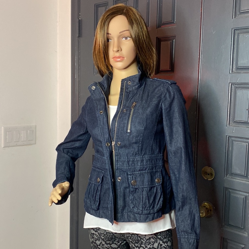 Ann Taylor Zip Up Denim Jacket